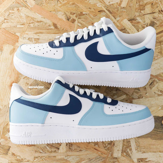 nike air force 1 custom bleu turquoise pour femme sneakers personnalisées af1 pastel 