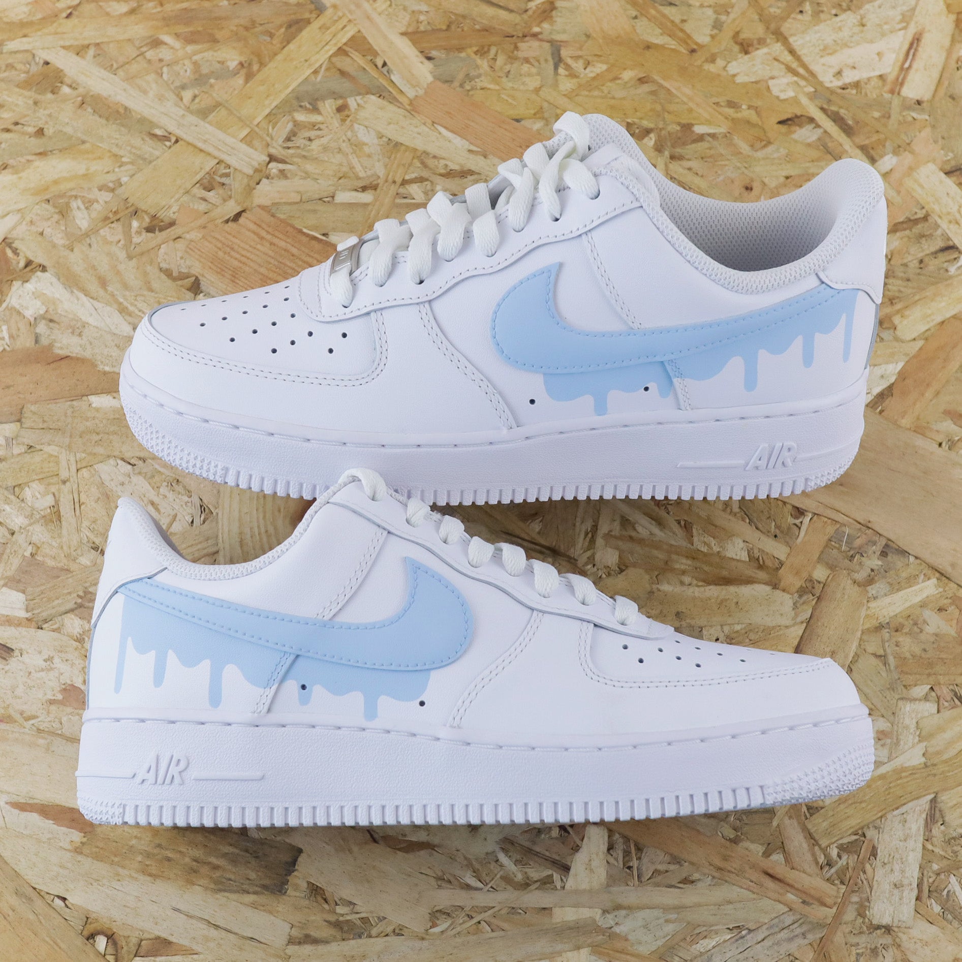 nike air force 1 custom drip turquoise sneakers personnalisé pastel air force femme baskets custom drip