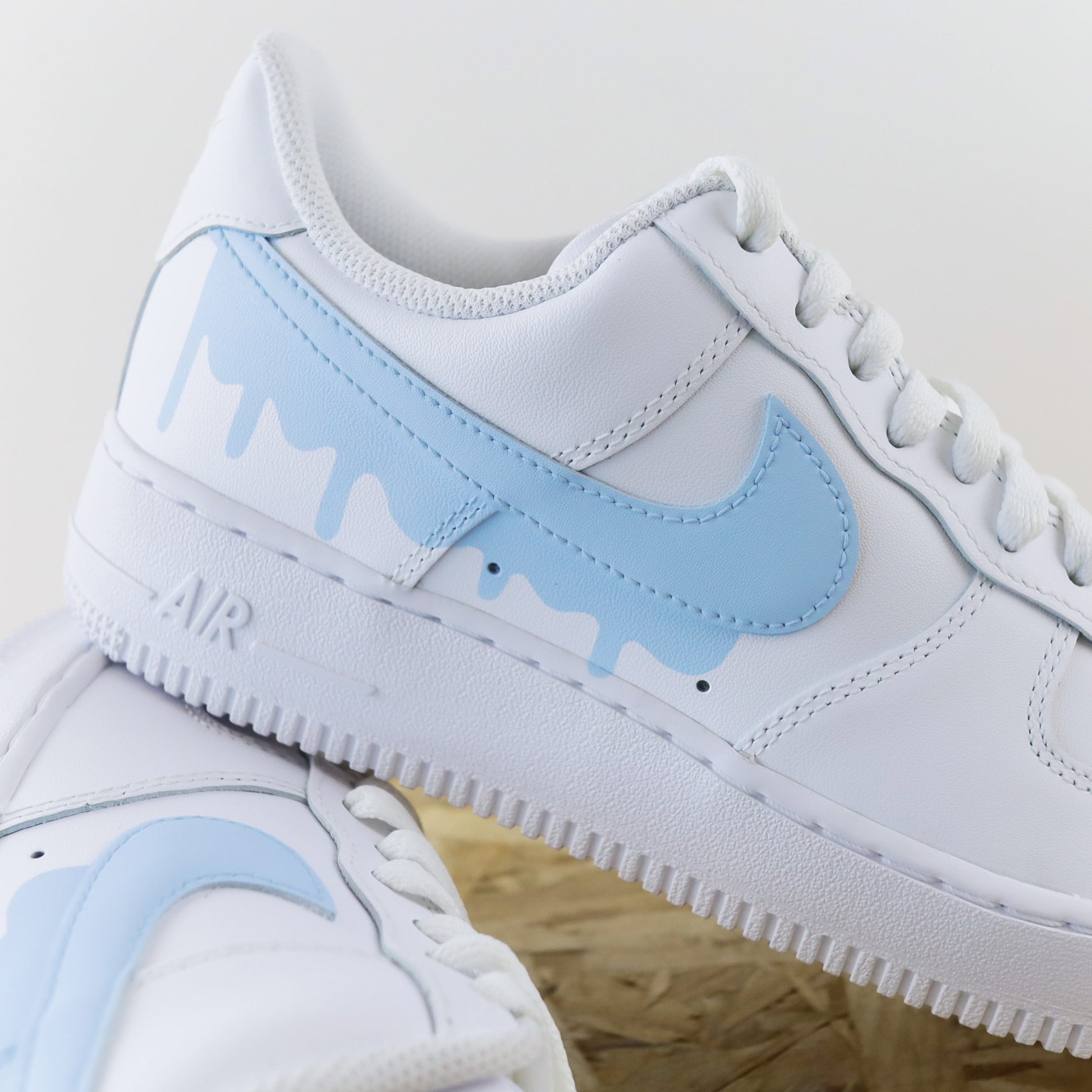 nike air force 1 custom drip turquoise sneakers personnalisé pastel air force femme baskets custom drip