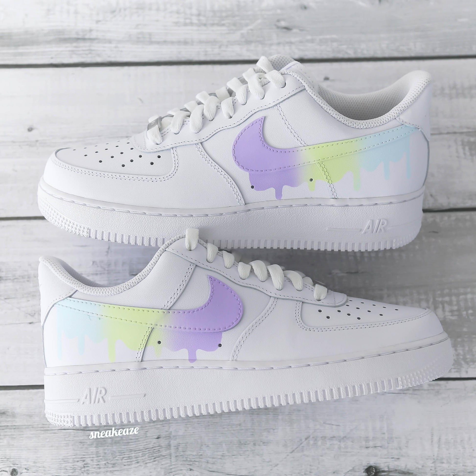 nike air force 1 custom drip licorne pastel sneakers af1 sneakeaze