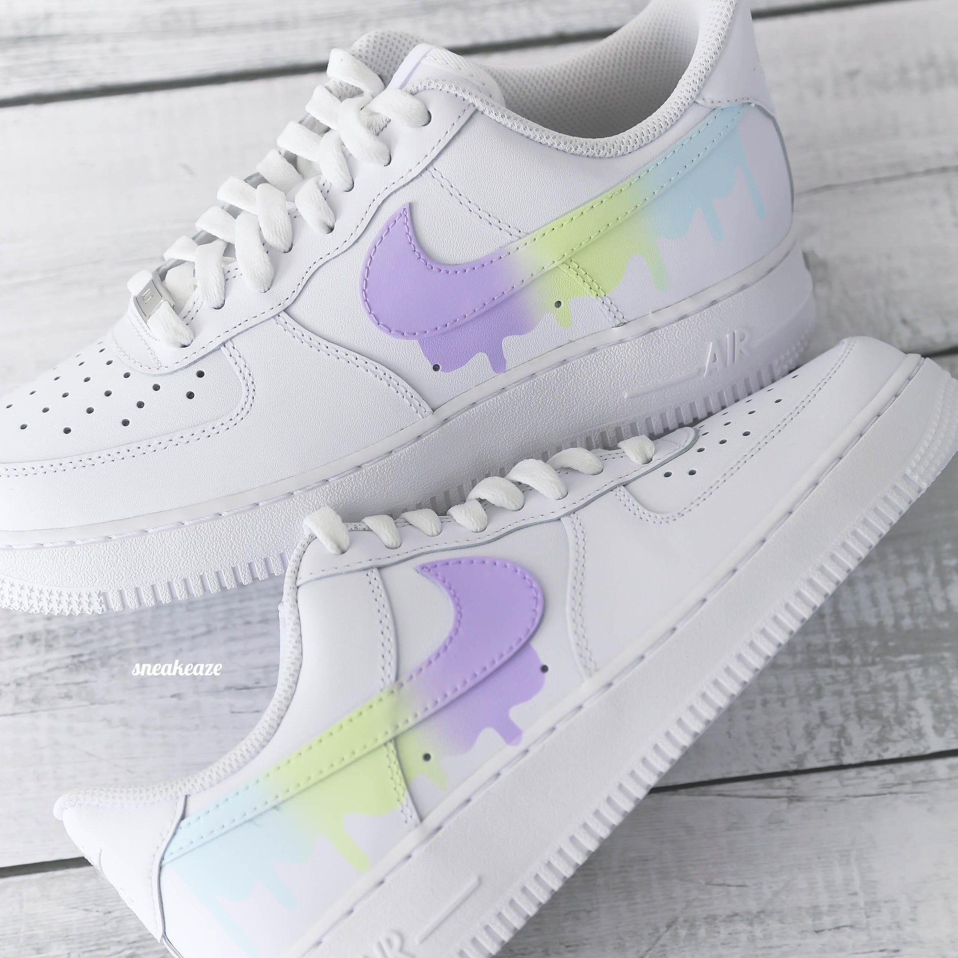 nike air force 1 custom drip licorne pastel sneakers af1 sneakeaze