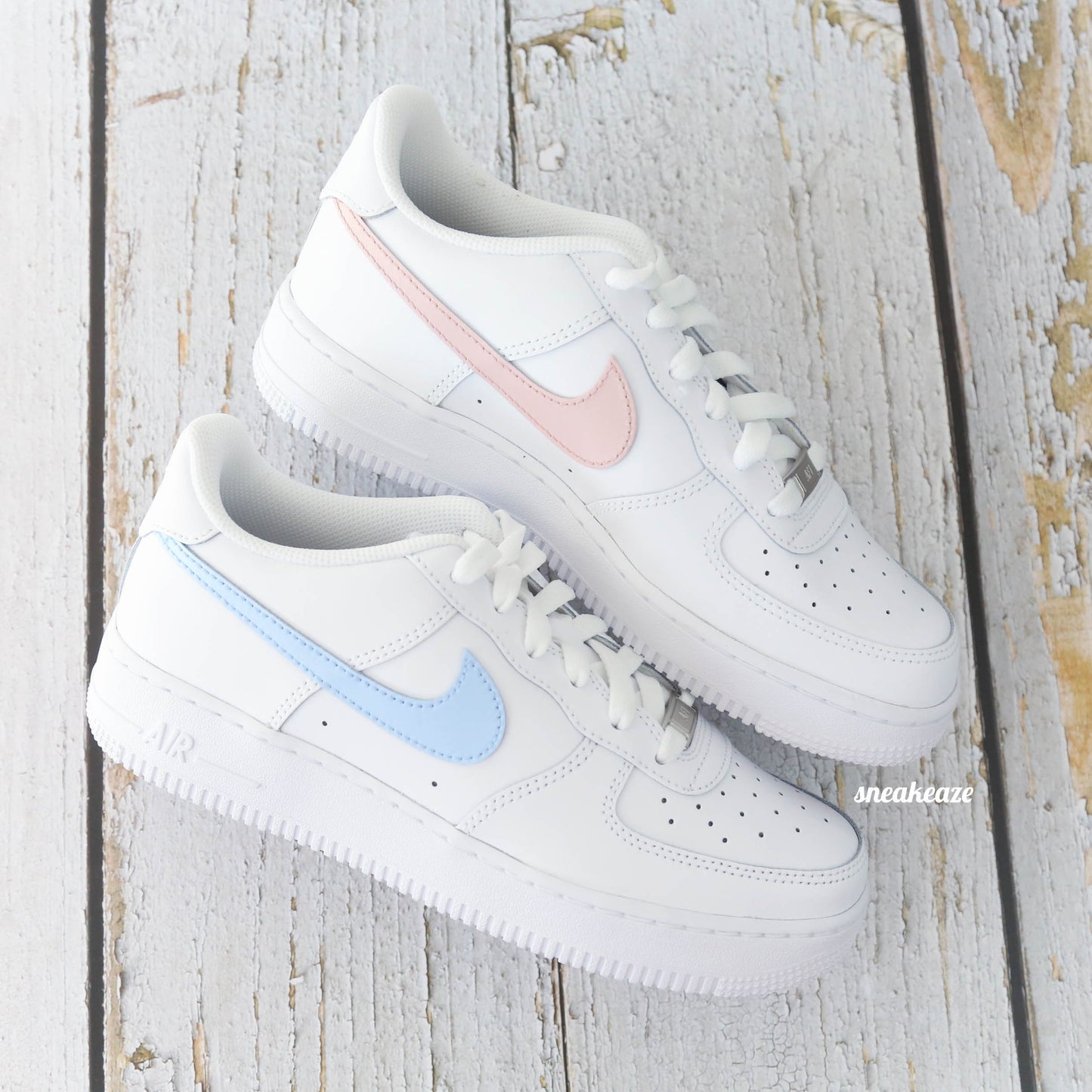 Nike Air Force 1 Custom Mixed Swoosh pastel - SNEAKEAZE CUSTOMS skz