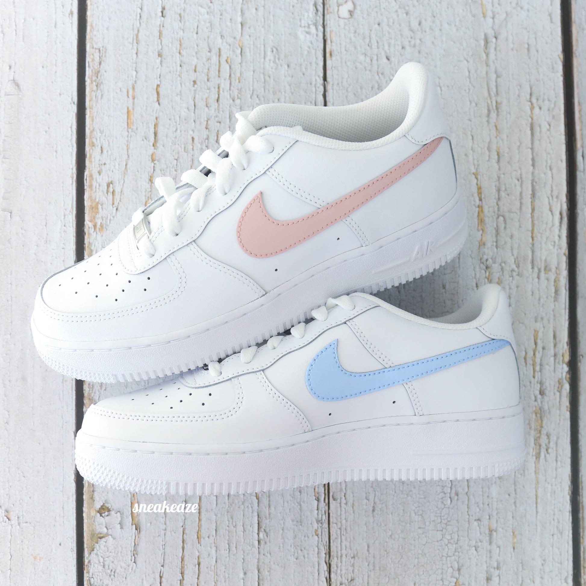 Nike Air Force 1 Custom Mixed Swoosh pastel - SNEAKEAZE CUSTOMS skz