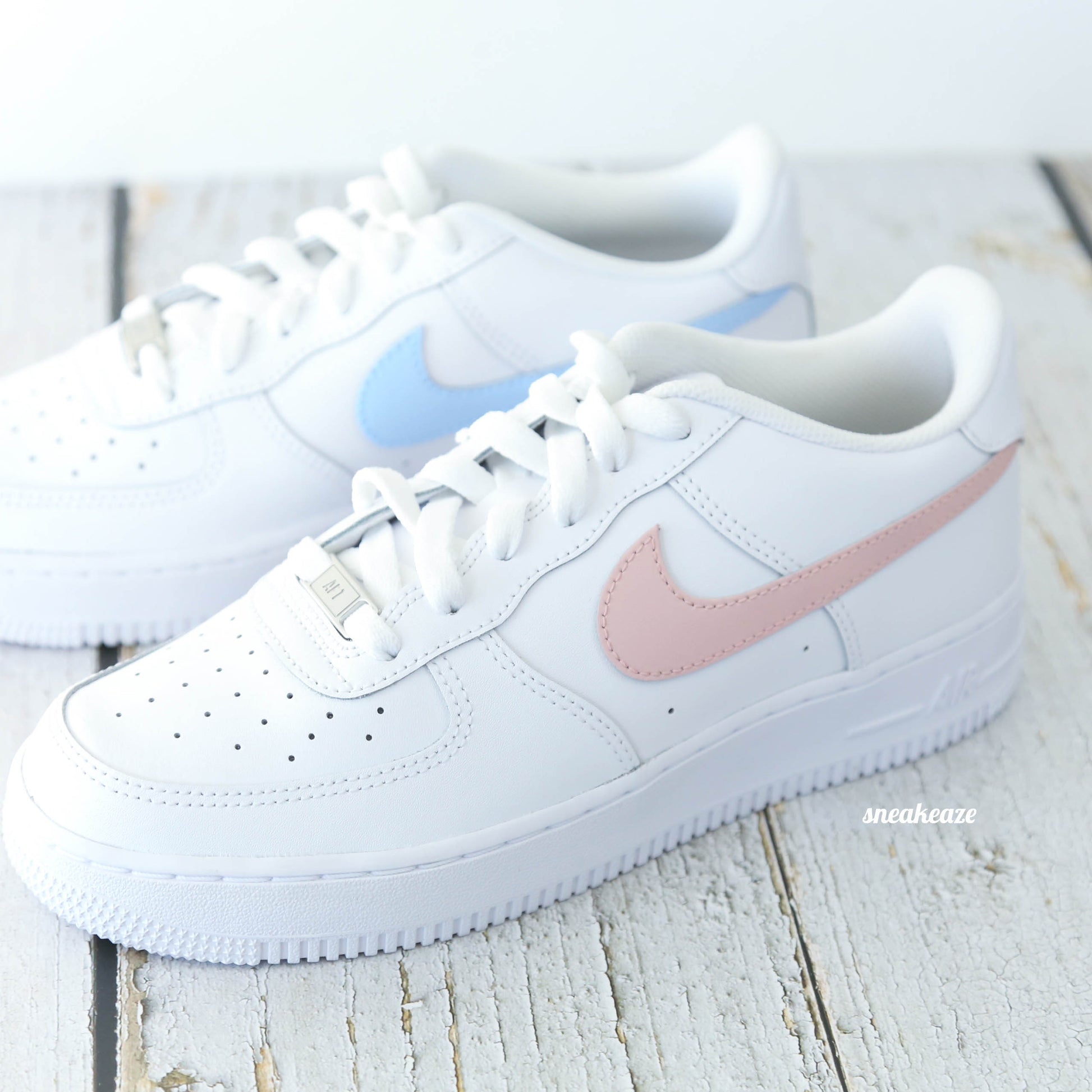 Nike Air Force 1 Custom Mixed Swoosh pastel - SNEAKEAZE CUSTOMS skz