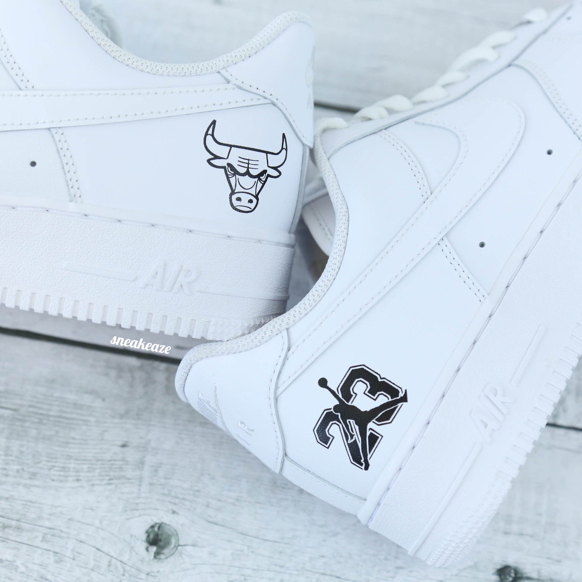 baskets custom air force 1 michael jordan bulls NBA 23 sneakeaze customs skz