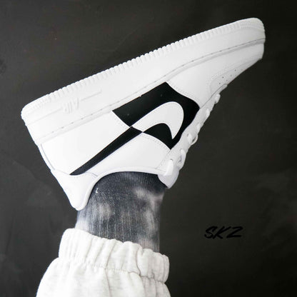 Nike Air Force 1 Custom - Dual Black - SNEAKEAZE CUSTOMS skz