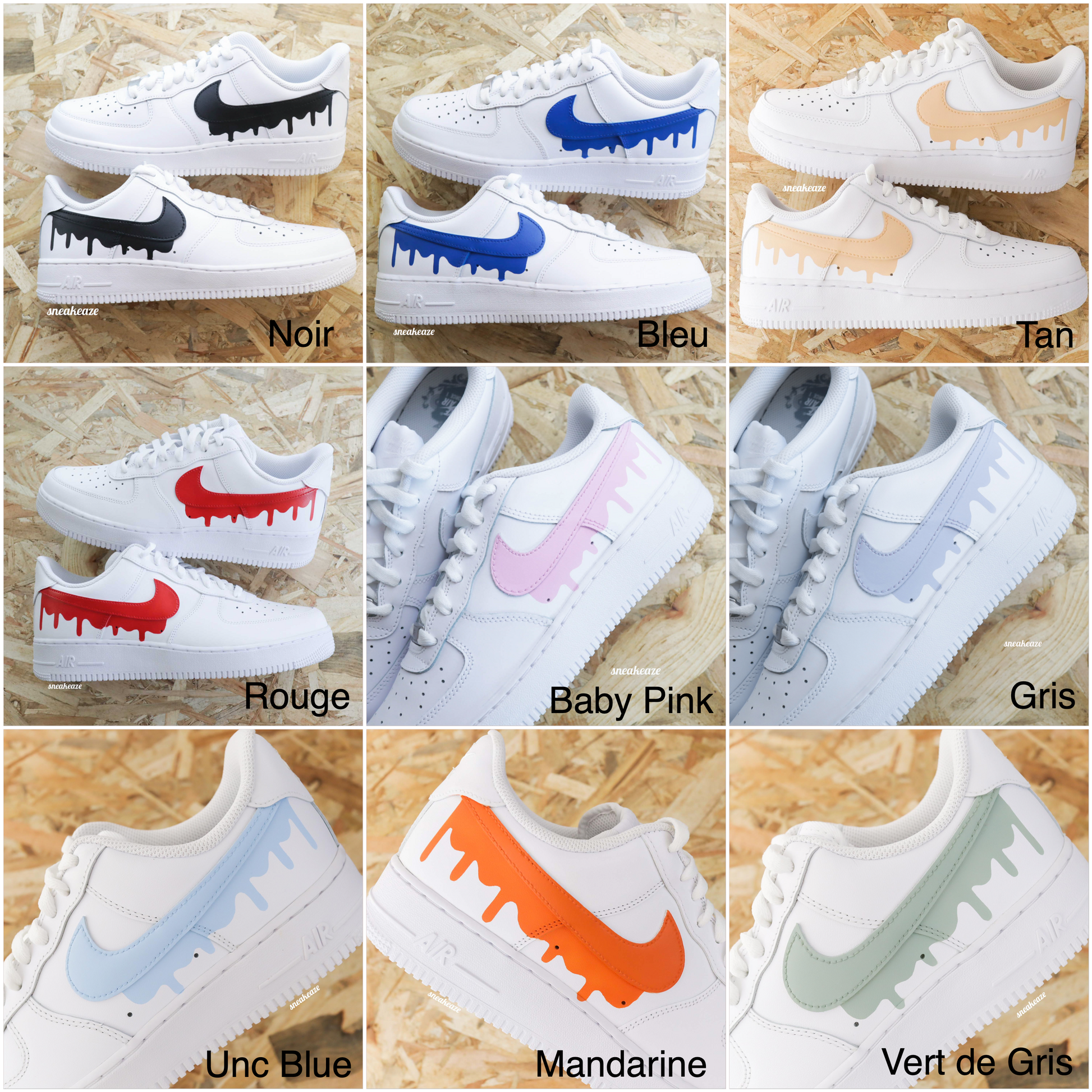 Nike Air Force 1 Custom Drip Sage Green Baskets Custom AF1 SNEAKEAZE CUSTOMS