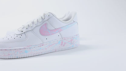 nike air force 1 custom splash baby pink baby blue pastel sneakers af1 sneakeaze customs skz